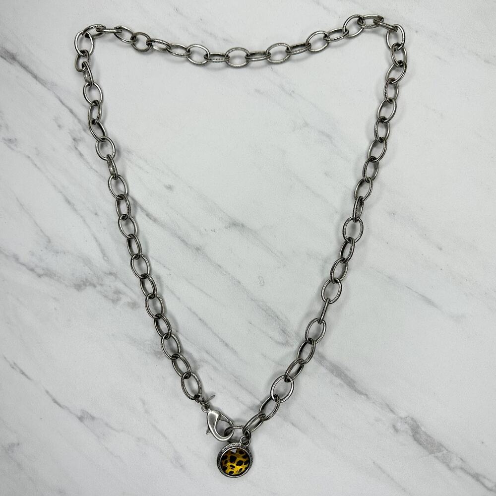 Chico's Animal Print Charm Front Close Necklace ✨